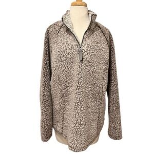 Cozy Sherpa Quarter Zip Sherpa Pullover Women Size Large
